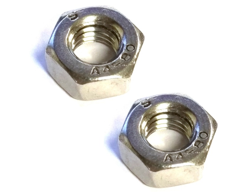 Stainless Hexagon Plain Nut M10 A480 (Pack of 2) Stainless